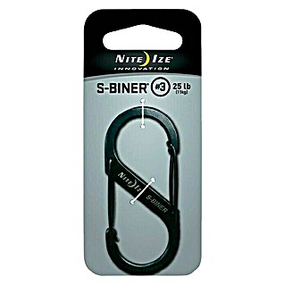 Nite Ize Doppelkarabiner (67 x 29 mm, Edelstahl, Schwarz, Zugfestigkeit: 11 kg)