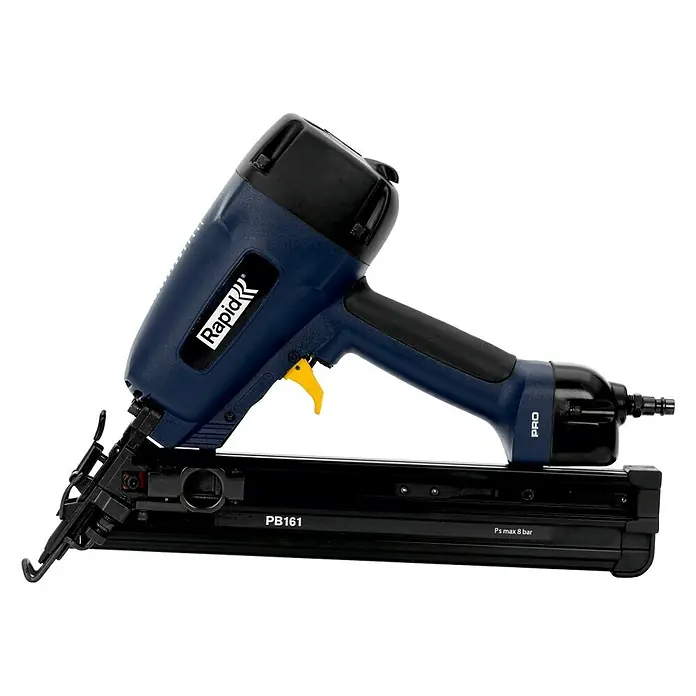 Rapid Druckluftnagler AirTac PB 161 - Länge Nagel: 32 mm - 64 mm, Geeignet für: Nageltyp 32, Pneumatisch - Eine Rapid PB161 Profi-Nagelpistole in Blau und Schwarz, die für professionelle Anwendungen entwickelt wurde. Für effizientes Arbeiten.