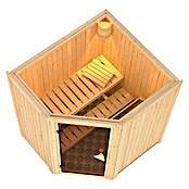 Karibu Systemsauna Taurin (Mit Sauna Bio-Ofen 9 kW inkl. Steuerung Easy, Ohne Dachkranz, 152 x 175 x 198 cm)