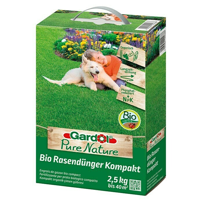 Gardol Pure Nature Bio-Rasendünger Kompakt (2,5 kg, Inhalt ausreichend für ca.: 40 m²)