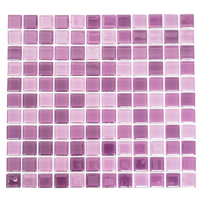 Mosaikfliese Quadrat Crystal Mix CM 4888 (32,7 x 30,2 cm, Lila, Glänzend)