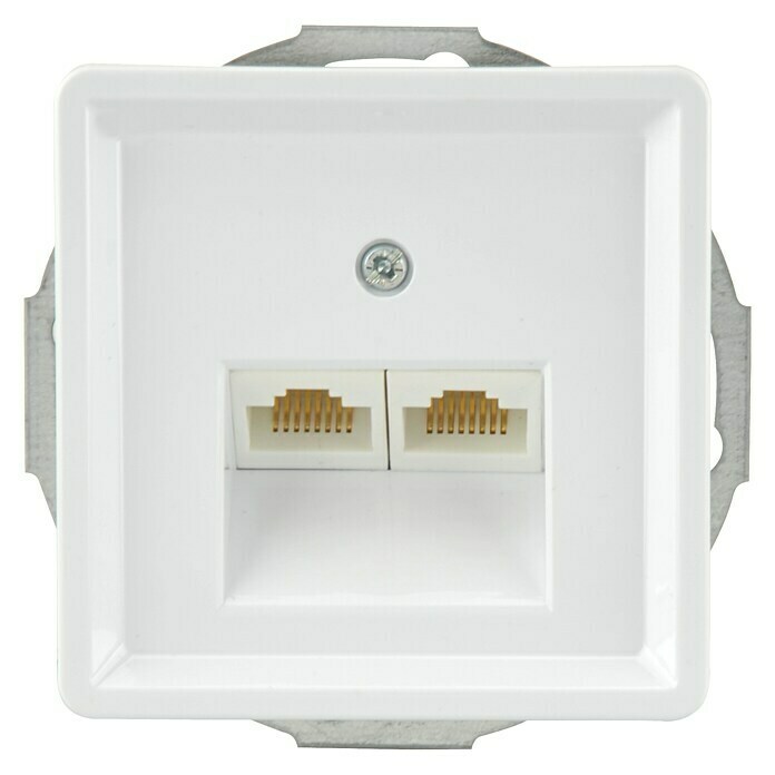 Voltomat BETA UAE-DoseUltraweiß, 2 Anschlüsse, RJ45, Unterputz Front View