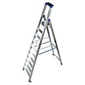 Krause Stabilo Stufenstehleiter Fahrbar (Arbeitshöhe: 4,35 m, Anzahl Tritte: 10 Stufen, Tiefe Stufen: 80 mm, Aluminium, Fahrbar)