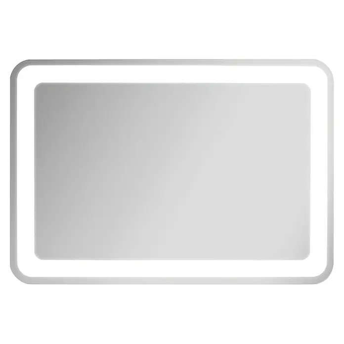 Camargue Stella LED-Lichtspiegel - 100 x 70 cm, Mit abgerundeten Kanten - Ein rechteckiger, beleuchteter Badezimmerspiegel mit abgerundeten Ecken für eine moderne und elegante Badgestaltung.