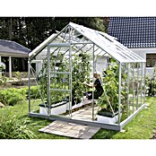 Vitavia Gewächshaus (3,21 x 2,57 x 2,3 m, Farbe: Aluminium, Einscheibensicherheitsglas (ESG), 3 mm)