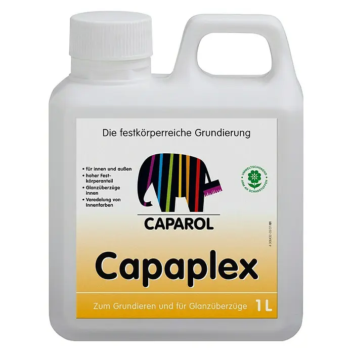 Caparol Grundierung Capaplex - 1 l, Farblos - Caparol Capaplex Grundierung: Die festkörperreiche Grundierung für Innen und Außen, ideal für Glanzüberzüge und Veredelung von Innenfarben.