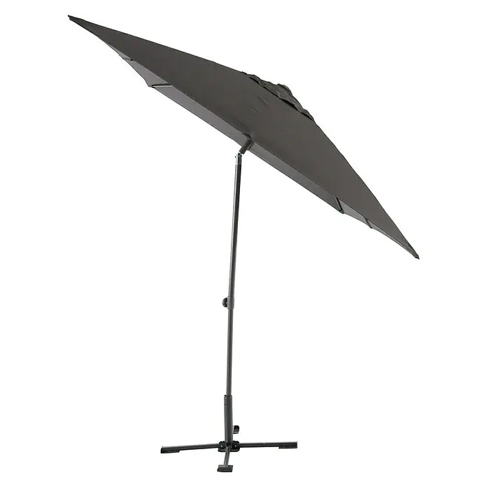 Sunfun Marktschirm Livorno - Anthrazit, Bespannungsmaß (L x B): 200 x 250 cm - Sonnenschirm in Grau mit stabilem, höhenverstellbarem Metallständer für Garten, Terrasse oder Balkon.