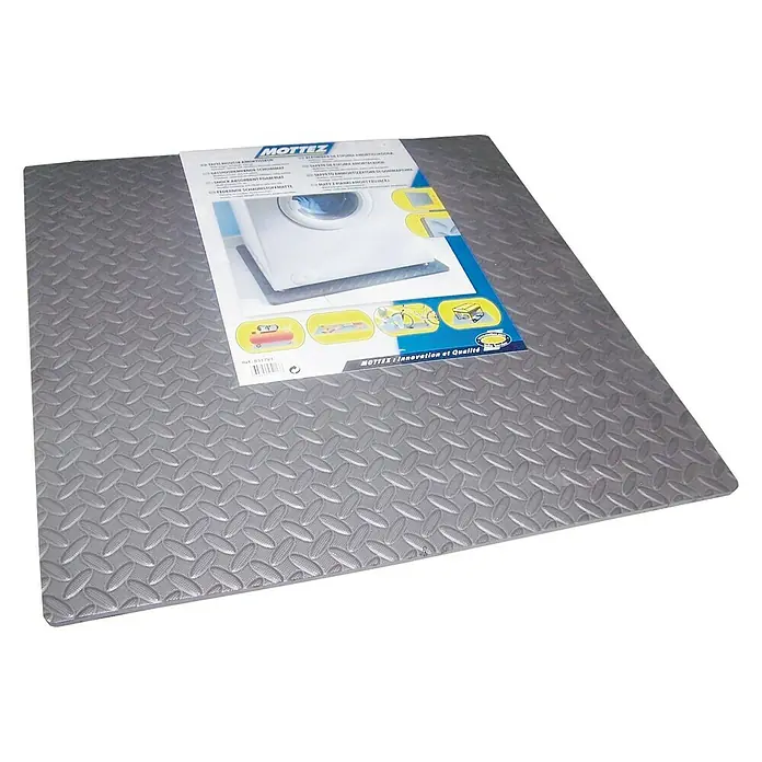 Mottez Vibrationsdämpfungsmatte - Grau - Graue Mottéz Antivibrationsmatte aus Schaumstoff zur Reduzierung von Vibrationen und Geräuschen von Waschmaschinen und anderen Geräten.