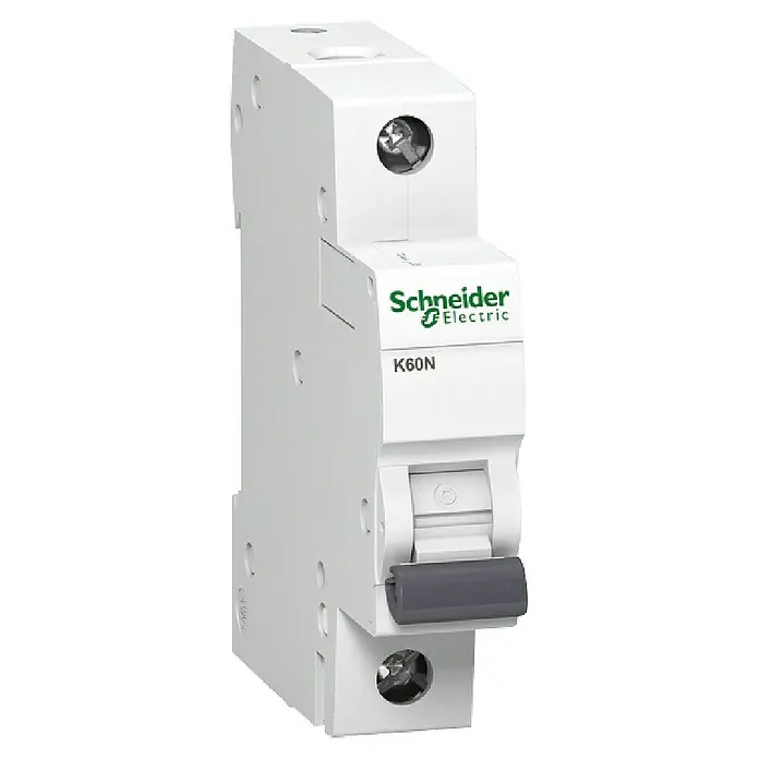 Schneider Electric Leitungsschutzschalter K60N - Auslösecharakteristik: B, 32 A, Bemessungsfehlerstrom: 6 kA, Polanzahl: 1 Stk. - Einphasiger K60N-Leistungsschalter von Schneider Electric, ein zuverlässiger Schutz für elektrische Anlagen.