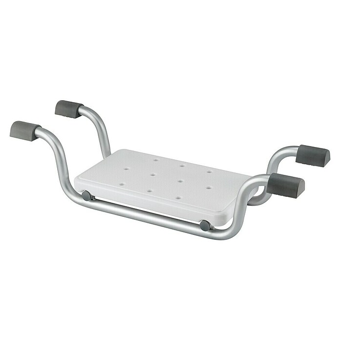 careosan Badzit (74 x 23 x 18,5 cm, Belastbaarheid: 110 kg, Wit/Zilver)