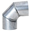 Ofenrohrbogen (Durchmesser: 130 mm, Bogenwinkel: 0 - 90°, Feueraluminiert, Silbergrau)