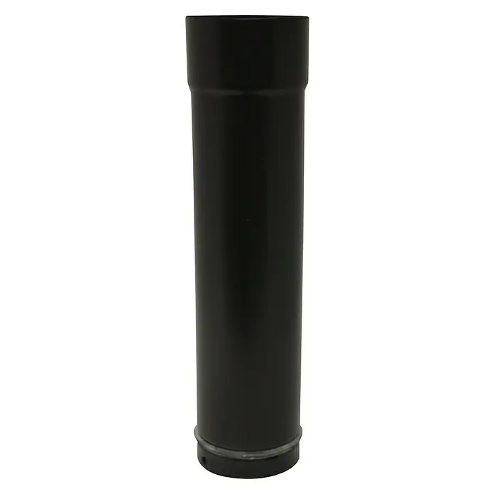Pellet-Anschlussstutzen - Ø x L: 100 x 400 mm, Emailliert, Schwarz - Schwarzes Ofenrohr aus Stahl, ideal für Kaminöfen und Holzöfen. Das Ofenrohr sorgt für eine sichere und effiziente Ableitung von Rauchgasen.