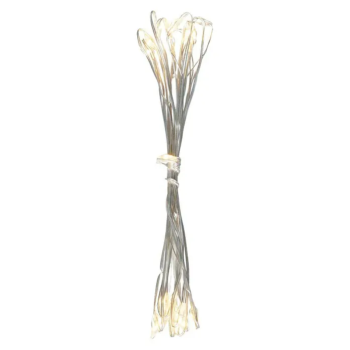 Globo LED-Lichterkette Venuto - Innen, Kabellänge: 1,9 m, Silber Metallic - Lichterkette mit LED-Leuchten, gebündelt und mit Draht umwickelt. Ideal für dekorative Zwecke und stimmungsvolle Beleuchtung.