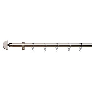 Barra para cortinas Kit metálico extensible (Plateado, Largo: 220 cm)