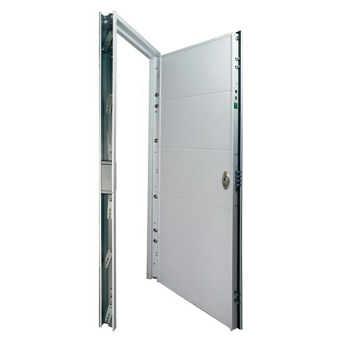 SegureStil Puerta de entrada Acorazada VH500 Serie V Exterior (90 x 206 cm, Apertura: Izquierda, Blanco lacado)