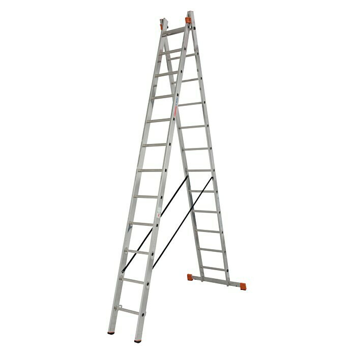 Stabilomat Profiline Escalera multiusos (2 x 12 peldaños, Altura de trabajo: 7,15 m, Aluminio)