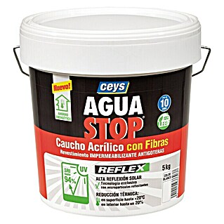 Ceys Impermeabilizante caucho acrílico Agua Stop Reflex (Blanco, 5 kg)