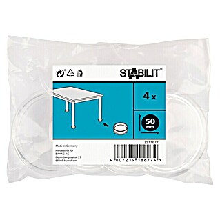 Stabilit Möbeluntersetzer (Durchmesser: 50 mm, Stecken, 4 Stk., Transparent)