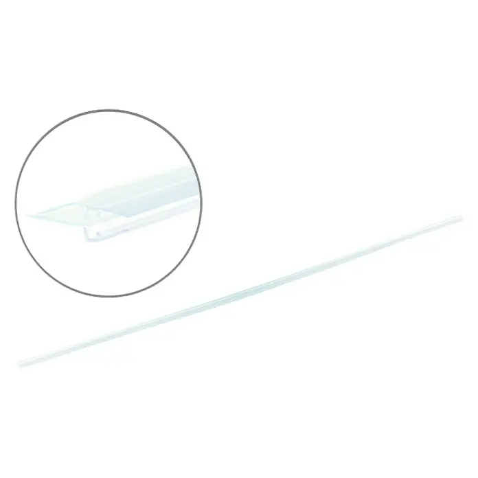 Perfil de sellado bajo - Largo: 100 cm - Sello de puerta de ducha transparente con gotero para evitar fugas de agua. El sello es transparente y discreto.