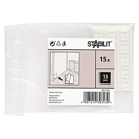 Stabilit Rutsch- & Lärmstopper  (L x B: 13 x 13 mm)