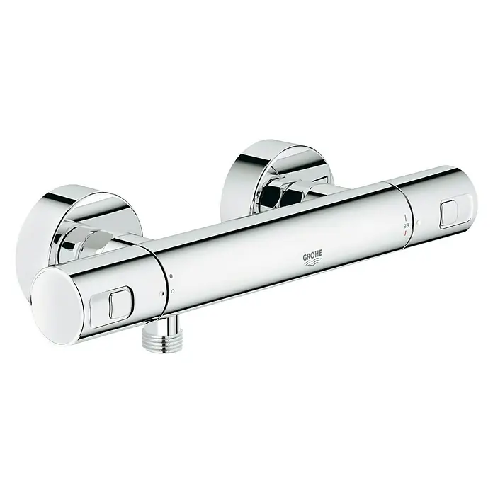 Grohe Grifo con termostato Precision Joy - Ancho: 29,9 cm, Cromo, Resplandeciente - Mezclador termostático de ducha Grohe en cromo, que garantiza un control preciso de la temperatura y una ducha confortable.
