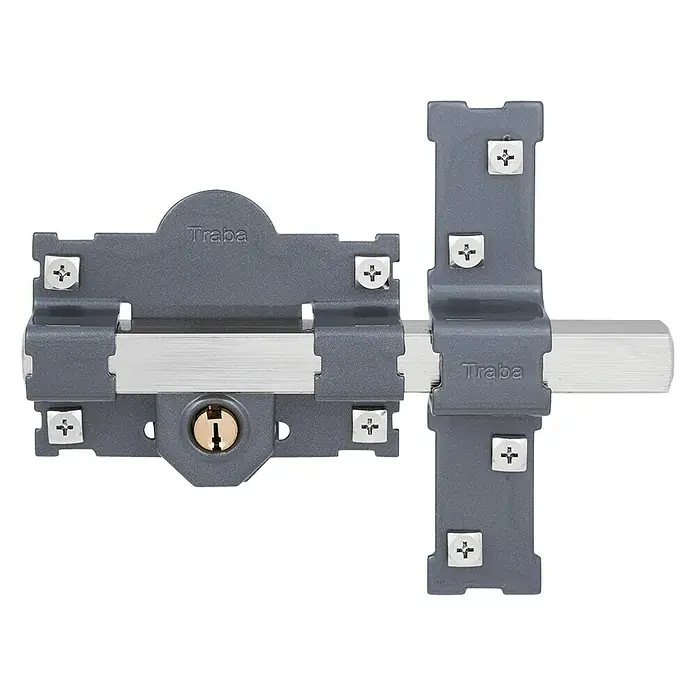 FAC Cerrojo 101L Pintado - L x An x Al: 105 x 173 x 85 mm - Cerrojo de seguridad Traba con cerradura, perfecto para añadir seguridad extra a puertas y portones. Construcción robusta.