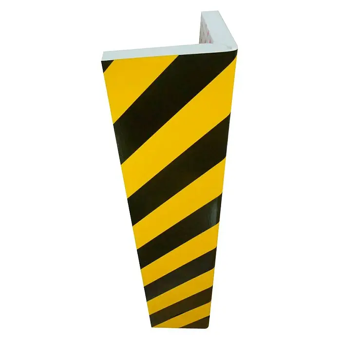 Banda de gomaespuma PU7325NJ - L x An: 73 x 30 cm - Protector de esquina amarillo y negro a rayas para seguridad y evitar colisiones. Los protectores de esquinas pueden reducir los daños.