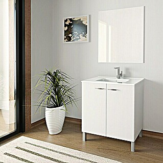Conjunto de mueble de baño Fran (3 pzs., Blanco, 80 cm)