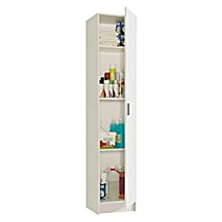 Armario multiusos de madera columna (L x An x Al: 37 x 37 x 180 cm, Blanco, Espesor: 15 mm)