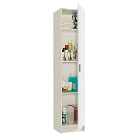 Armario multiusos de madera columna (L x An x Al: 37 x 37 x 180 cm, Blanco, Espesor: 15 mm)