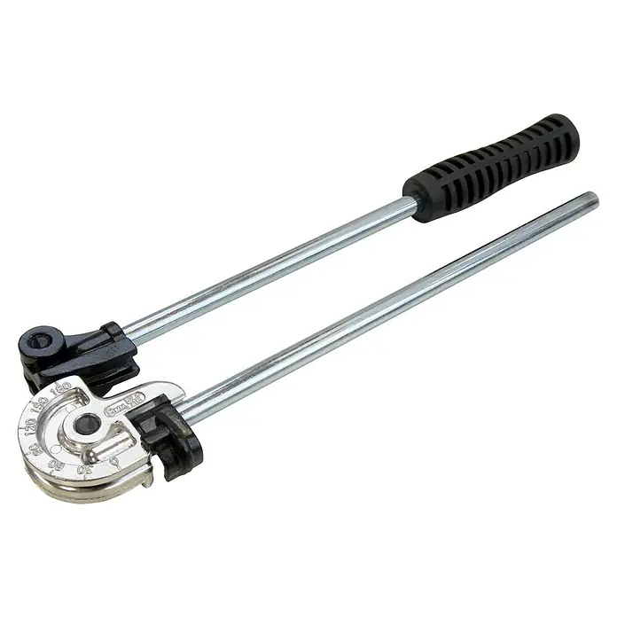 Tenazas curvatubos - Máx. Apertura de boca: 15 mm - Doblador de tubos con mango negro para doblar tubos en varios ángulos. Ideal para fontanería y trabajos de instalación.