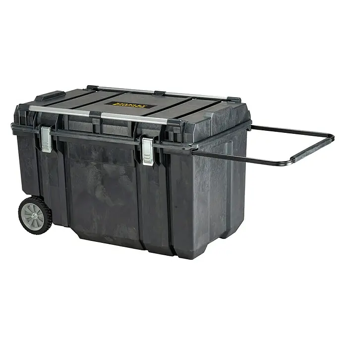 Stanley FatMax Caja profesional con ruedas SFM - L x An x Al: 99 x 62 x 59 cm, Capacidad volumétrica: 240 l, No incluye herramientas - Caja de herramientas rodante Stanley con ruedas y mango telescópico, ideal para un fácil transporte de sus herramientas.