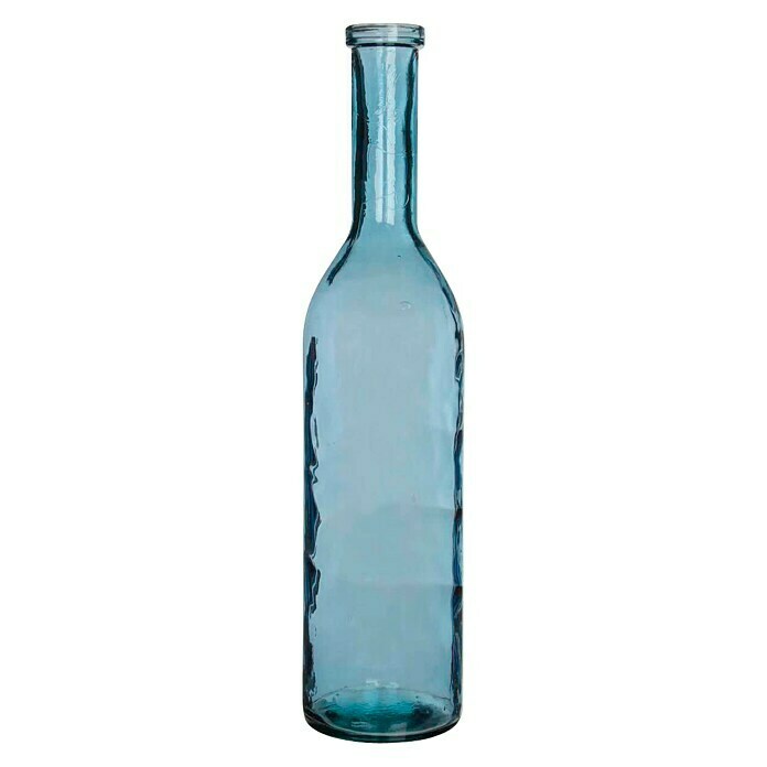 Jarrón de vidrio redondo Rioja (Ø x Al: 18 x 75 cm, Azul)