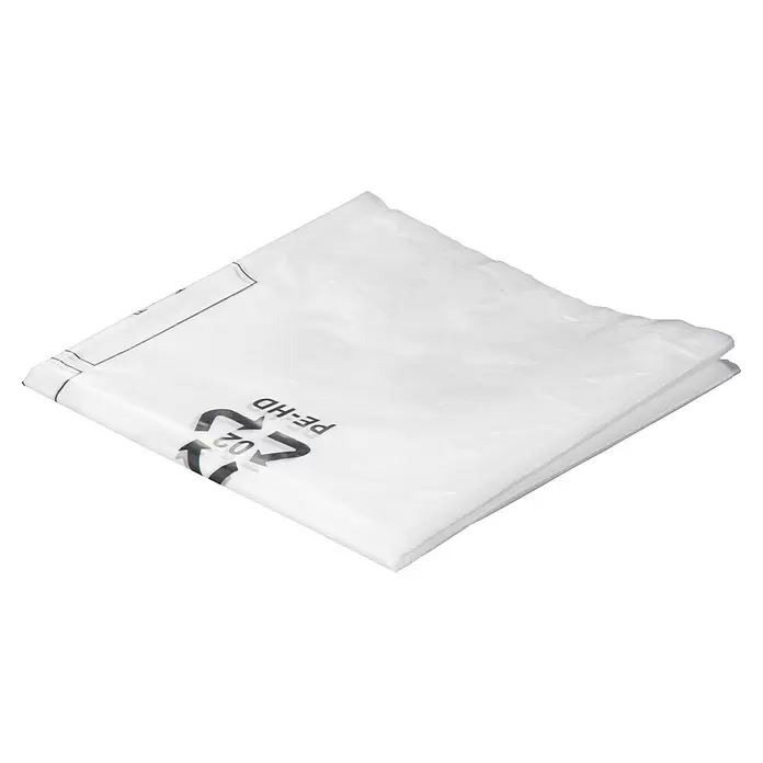 Bosch Staubsaugerbeutel - 5 Stk., Passend für: Bosch Professional Elektro-Nass- & Trockensauger GAS 12-25 - Gefalteter weißer Plastiksack mit PE-HD (02) Recyclingsymbol.