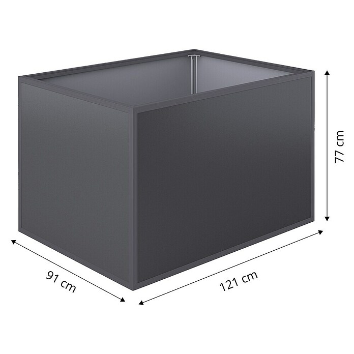 KGT Hochbeet Alu 130 (91 x 121 x 77 cm, Aluminium, Anthrazit) | BAUHAUS
