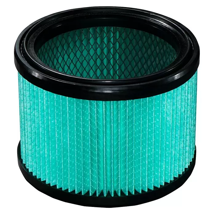 Bosch HEPA-Filter - Passend für: Bosch Professional Elektro-Nass- & Trockensauger GAS12-25/12-25PS/GAS 15 PS - Runder, gefalteter Luftfilter mit hellblau-grünem Medium und schwarzen Plastikenden.