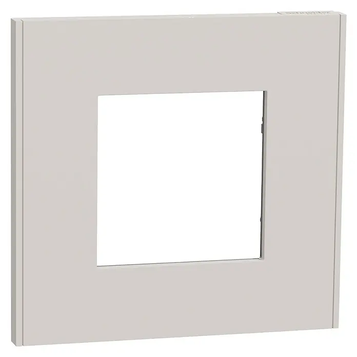 Schneider Electric New Unica Marco - Gris cava, Plástico, Colocar - Placa frontal cuadrada blanca para una serie de interruptores. El diseño es sencillo y moderno y se integra bien en varios estilos de habitación.