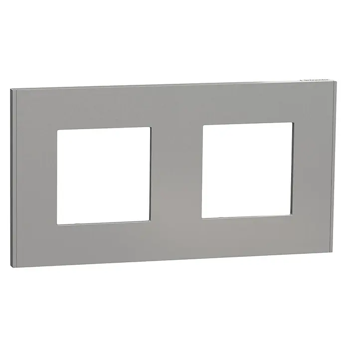 Schneider Electric New Unica Marco - Gris, Modelo de mecanismos: x 2, Plástico, Instalar - Placa de cubierta doble gris para interruptores de luz. Es un elegante accesorio para cualquier habitación y proporciona un aspecto limpio.