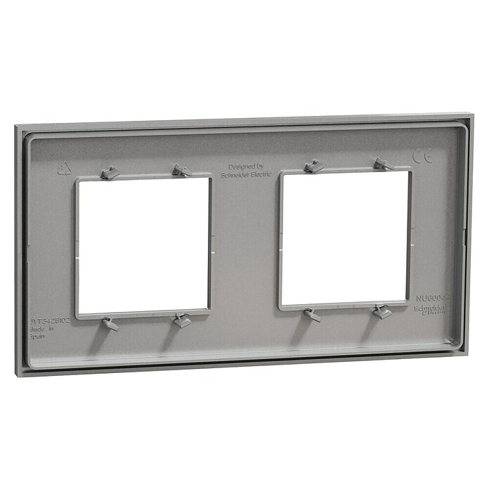 Schneider Electric New Unica Marco (Gris, Modelo de mecanismos: x 2, Plástico, Colocar) | BAUHAUS