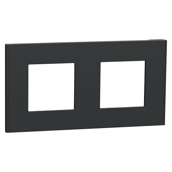 Schneider Electric New Unica Marco - Gris antracita, Modelo de mecanismos: x 2, Plástico, Instalar - Elegante tapa de marco doble antracita de Schneider Electric para interruptores y enchufes, que añade un toque moderno a cualquier habitación.