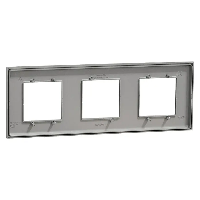 Schneider Electric New Unica Marco - Gris, Modelo de mecanismos: x 3, Plástico, Colocar - Inserto de dispositivo triple para interruptores y enchufes. Una solución práctica para instalaciones eléctricas en gris.