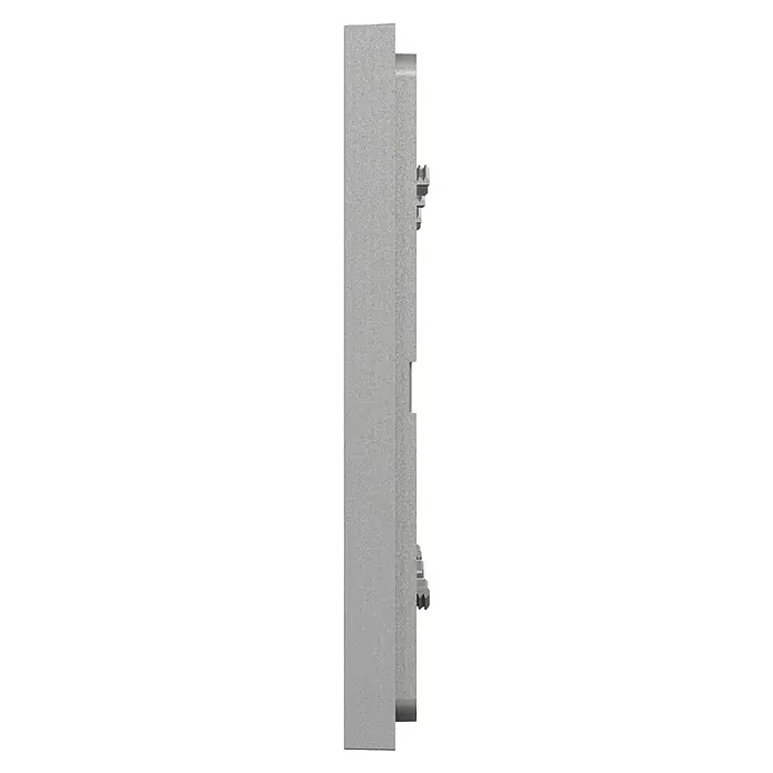 Schneider Electric New Unica Marco - Gris, Modelo de mecanismos: x 3, Plástico, Colocar - Detalle de una puerta con una cerradura mecánica, revelando los engranajes y mecanismos internos intrincados.