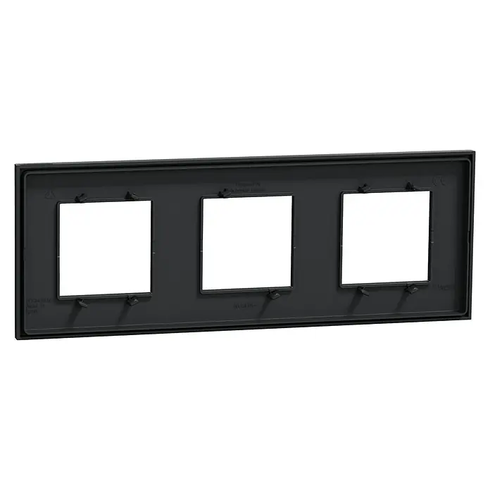 Schneider Electric New Unica Marco - Gris antracita, Modelo de mecanismos: x 3, Plástico, Colocar - El envolvente modular Acti 9 Isobar A con 3 módulos en negro, ideal para la protección fiable de instalaciones eléctricas en el ámbito residencial.