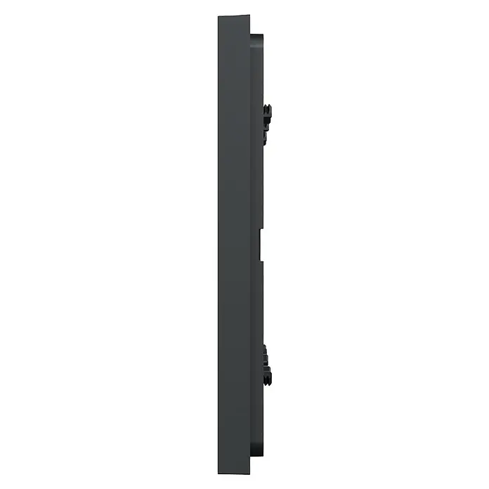 Schneider Electric New Unica Marco - Gris antracita, Modelo de mecanismos: x 3, Plástico, Colocar - Primer plano de una caja fuerte que muestra su exterior oscuro y protector, prometiendo seguridad y protección sólida.