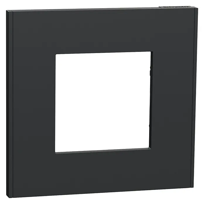 Schneider Electric New Unica Marco - Gris antracita, Plástico, Colocar - Placa de cubierta negra de Schneider Electric para cubrir con estilo interruptores y enchufes, ofreciendo un aspecto moderno.