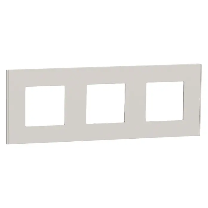 Schneider Electric New Unica Marco - Gris cava, Modelo de mecanismos: x 3, Plástico, Colocar - Cubierta de dispositivo multi-gang blanca para múltiples interruptores o enchufes, ideal para una instalación moderna y limpia.