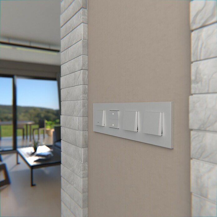Schneider Electric New Unica Marco (Gris antracita, Modelo de mecanismos: x 4, Plástico, Ubicar) | BAUHAUS