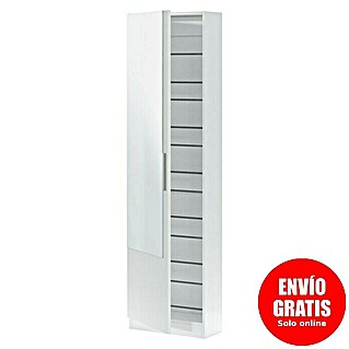 Zapatero Kristal (L x An x Al: 22 x 50 x 180 cm, Blanco ártico, Espejo)