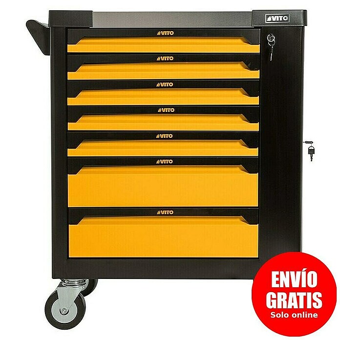 Vito Carro de taller VITCF7G (221 pzs., Número de cajones: 7 ud., Ruedas) | BAUHAUS