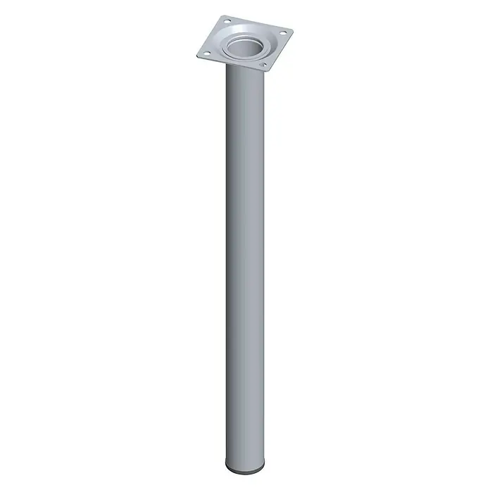 Element System Pata para muebles - Ø x Al: 3 x 50 cm, Capacidad de carga: 50 kg, Acero - Pata de mesa plateada con placa de montaje cuadrada para una fijación segura. Ideal para proyectos de bricolaje de muebles y reparaciones.